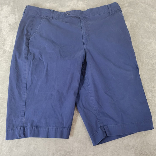 Style & Co. Women's Navy Blue Bermuda Shorts 18 Plus Cotton Spandex Comfy Zip Fly