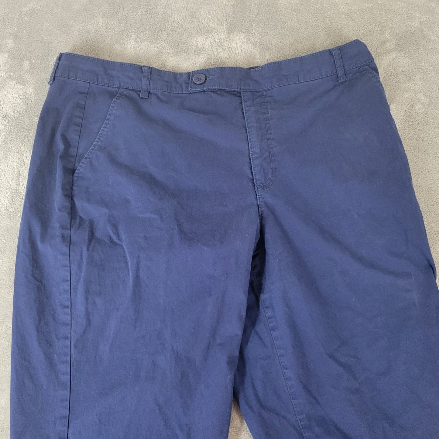 Style & Co. Women's Navy Blue Bermuda Shorts 18 Plus Cotton Spandex Comfy Zip Fly