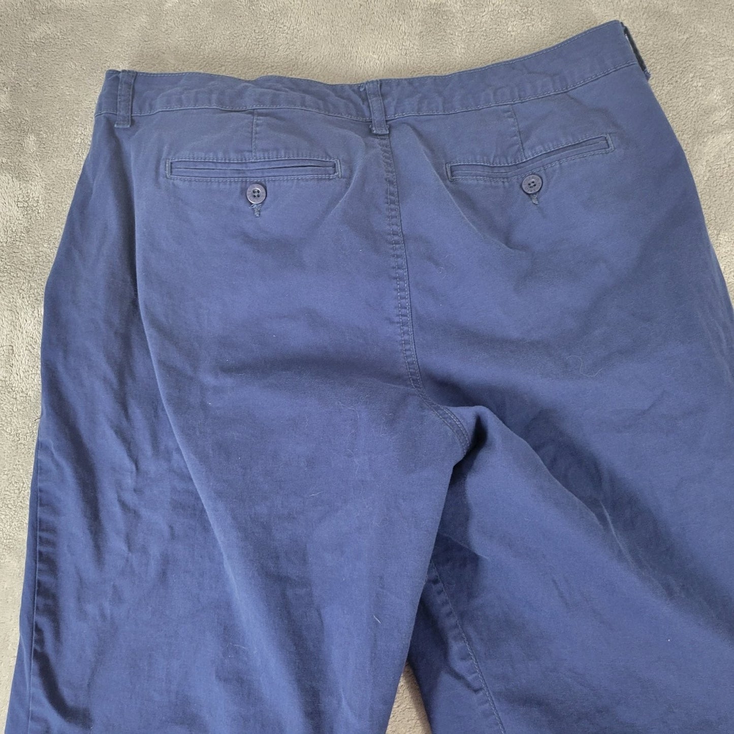 Style & Co. Women's Navy Blue Bermuda Shorts 18 Plus Cotton Spandex Comfy Zip Fly