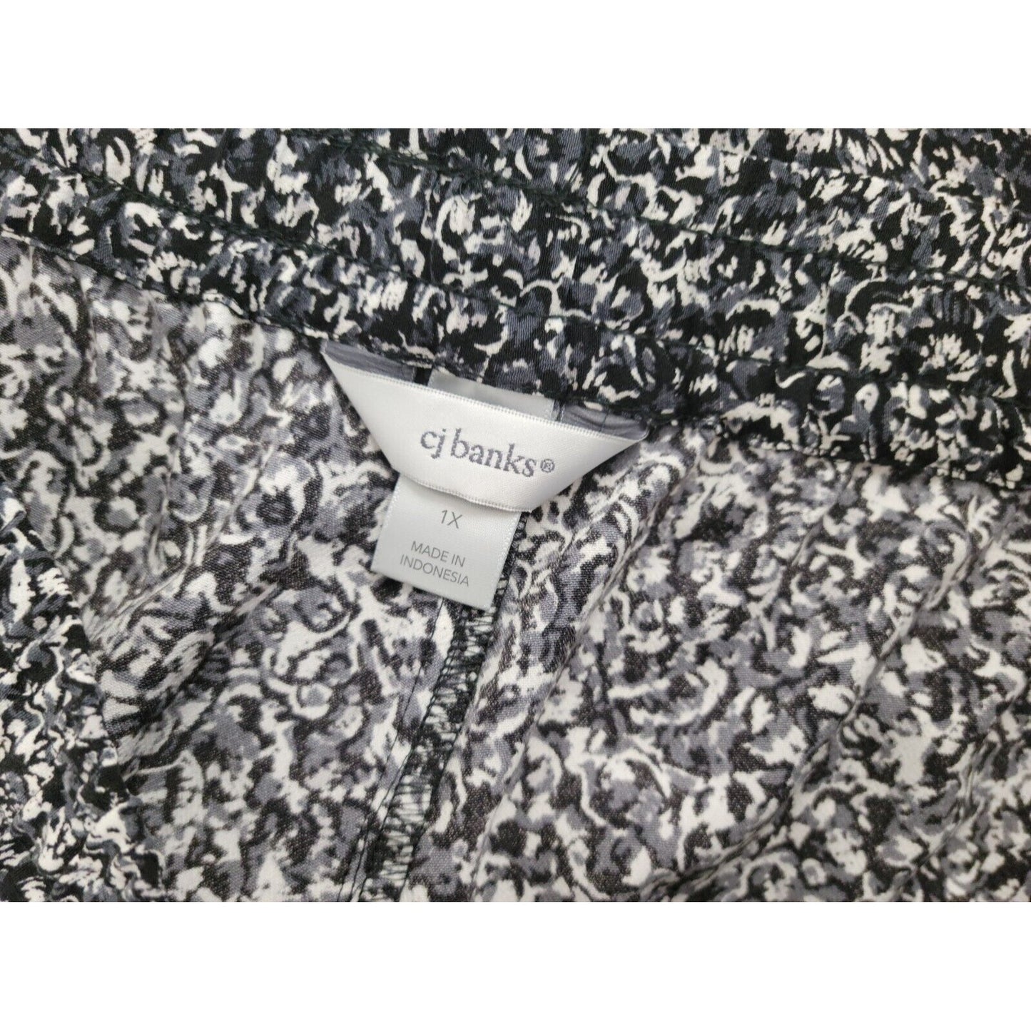 CJ Banks Womens Pants 1X Plus Comfort Lounge Straight Leg Comfort Waist Black