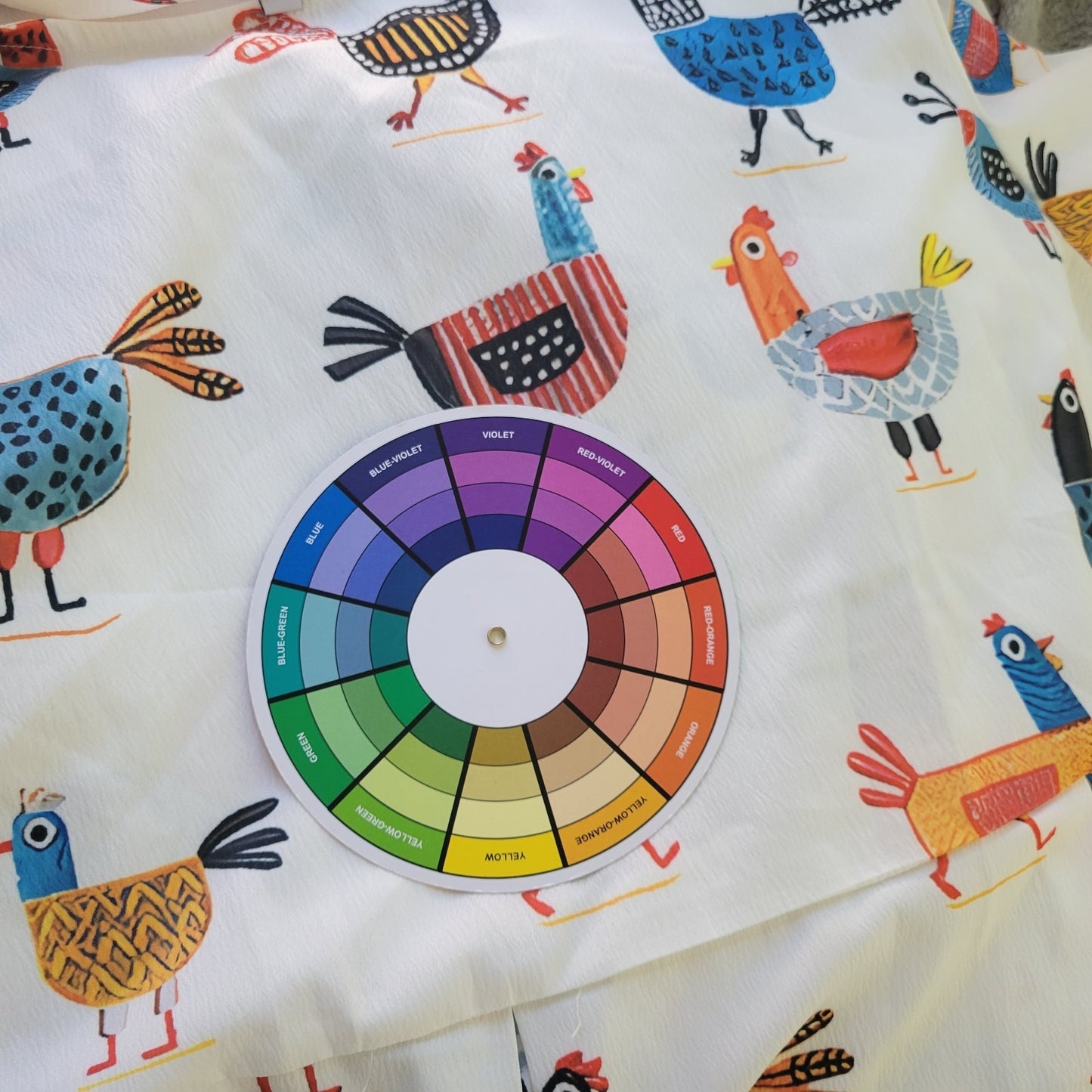 Women Dress 4XL Plus Fit Flare Short Sleeve White Chickens All Over Casual Artsy