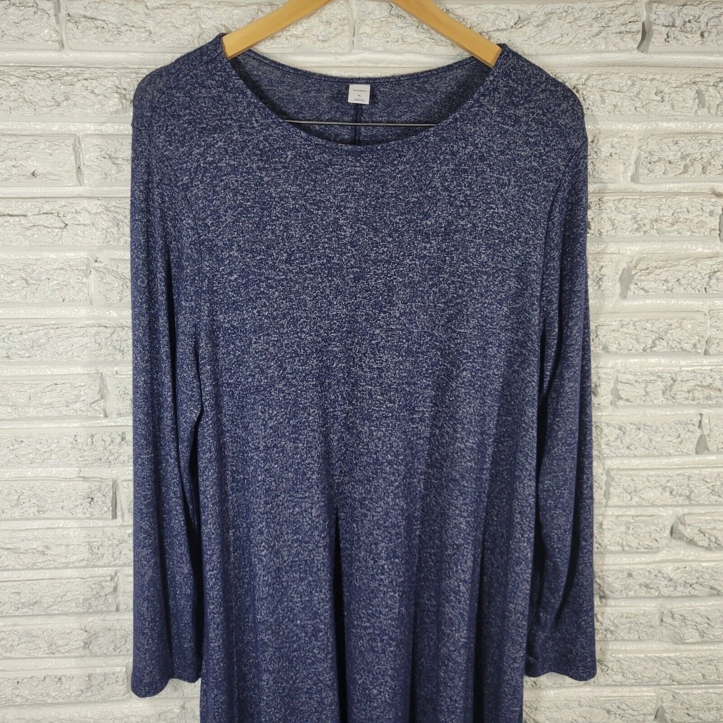 Old Navy Women Dress XL Long Sleeve Blue Heather Pullover Lightweight Knit Comfy