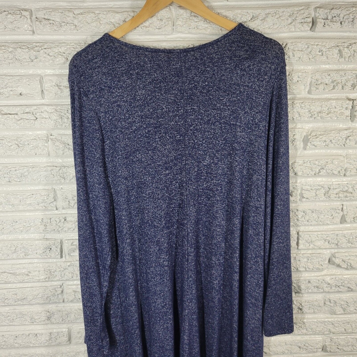 Old Navy Women Dress XL Long Sleeve Blue Heather Pullover Lightweight Knit Comfy