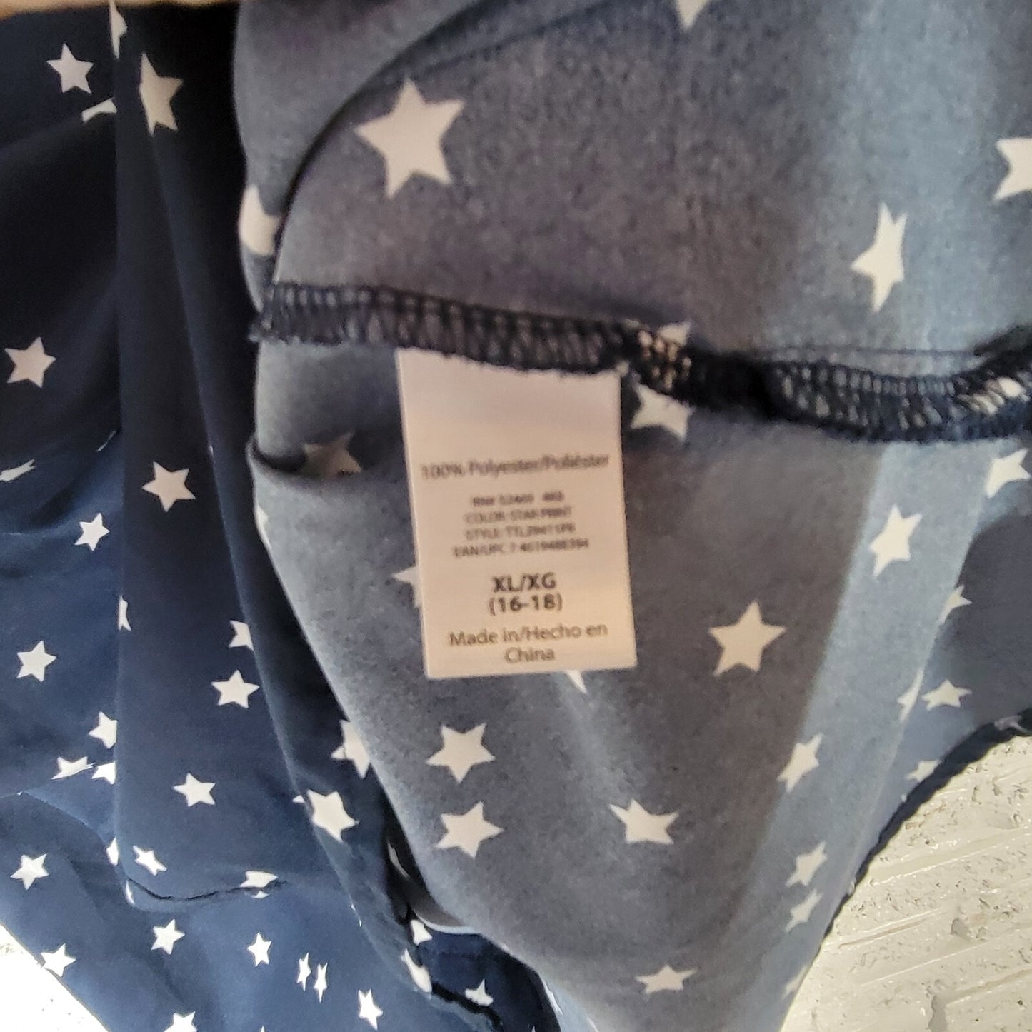 Fourth of July Time Tru Womens Top XL 16 18 Tank Patriotic Polyester Blue Stars