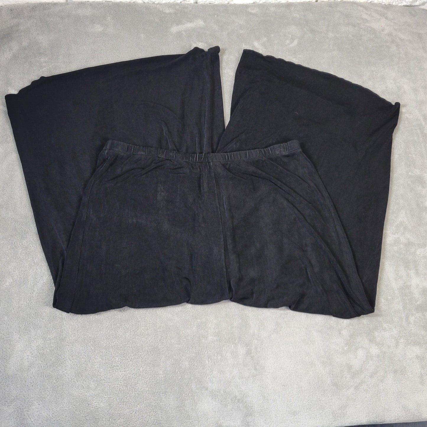 Nicole Marie Womens Pants Extra Large Pull On Travel Knit Gaucho Wide Leg Black