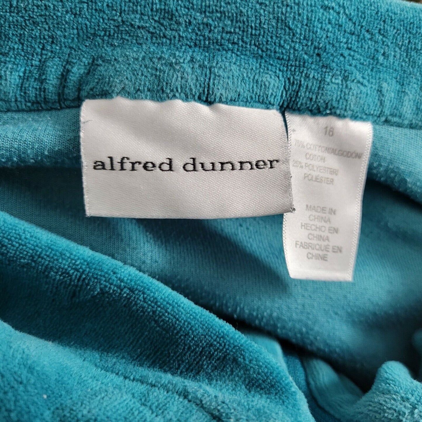 Alfred Dunner Womens Jacket 18 Plus Blue Green Corduroy Studded Casual Collar