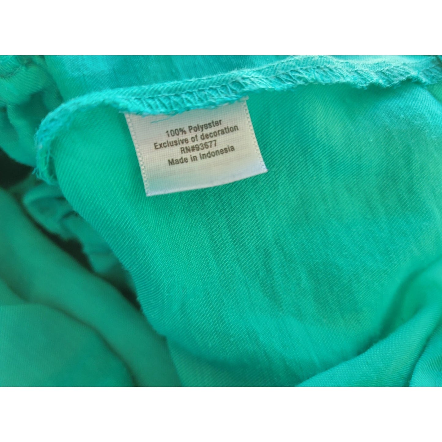 Ana Women Top 1X Plus Batwing Sleeve Blue Green Polyester Comfort Waist Crochet