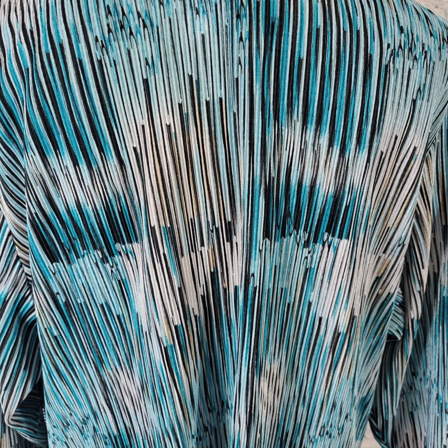 Allison Daley II Womens Top 2X 3/4 Sleeve Blue Black Stripe Crinkle Lightweight