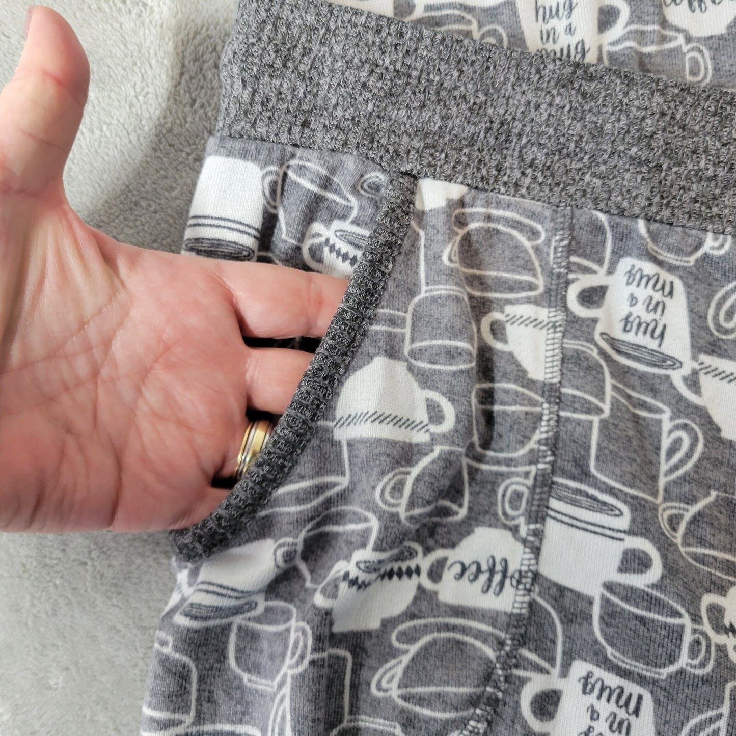 Secret Treasures Womens Pajama Pants 2X Plus Pull On Coffee Mugs All Over Lounge