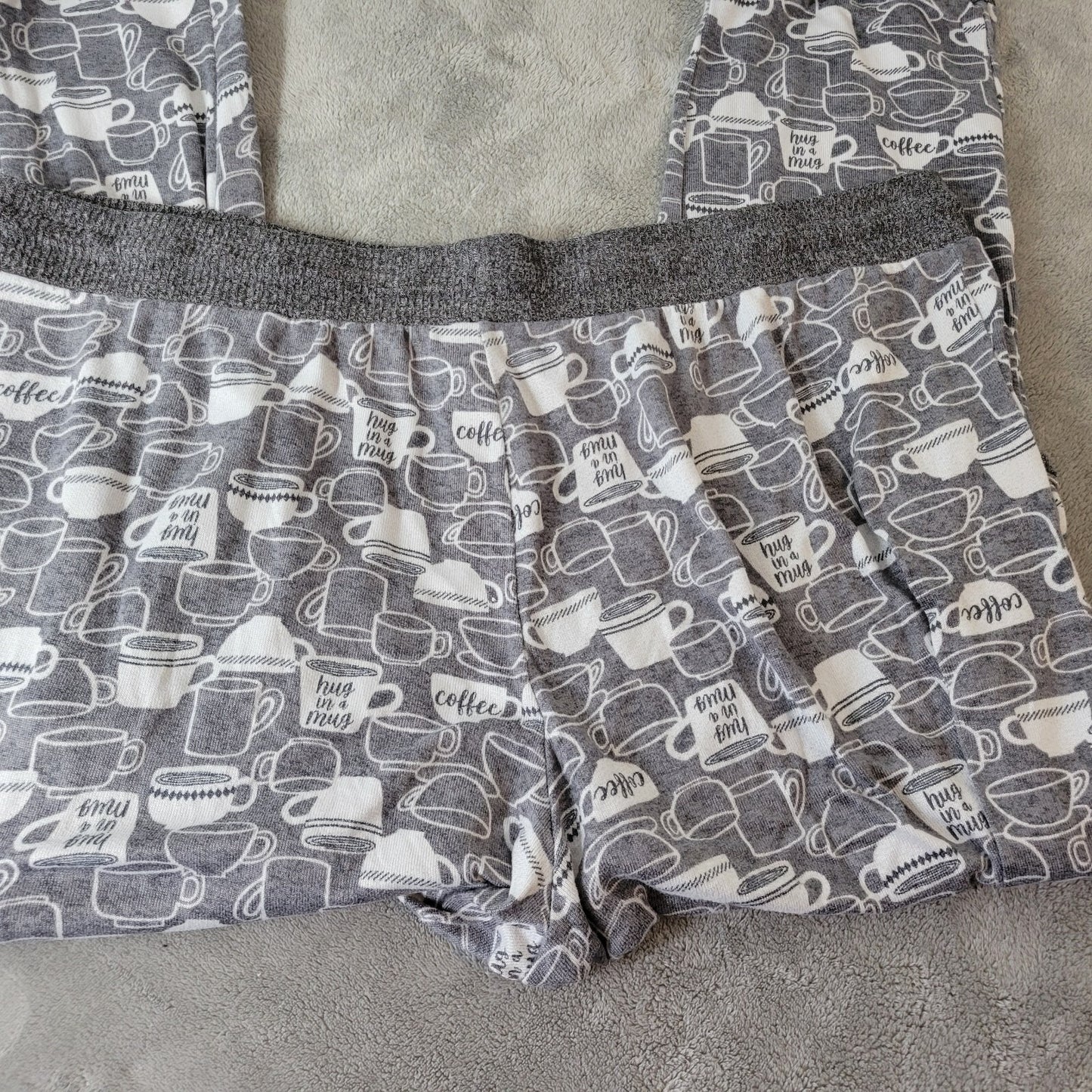 Secret Treasures Womens Pajama Pants 2X Plus Pull On Coffee Mugs All Over Lounge