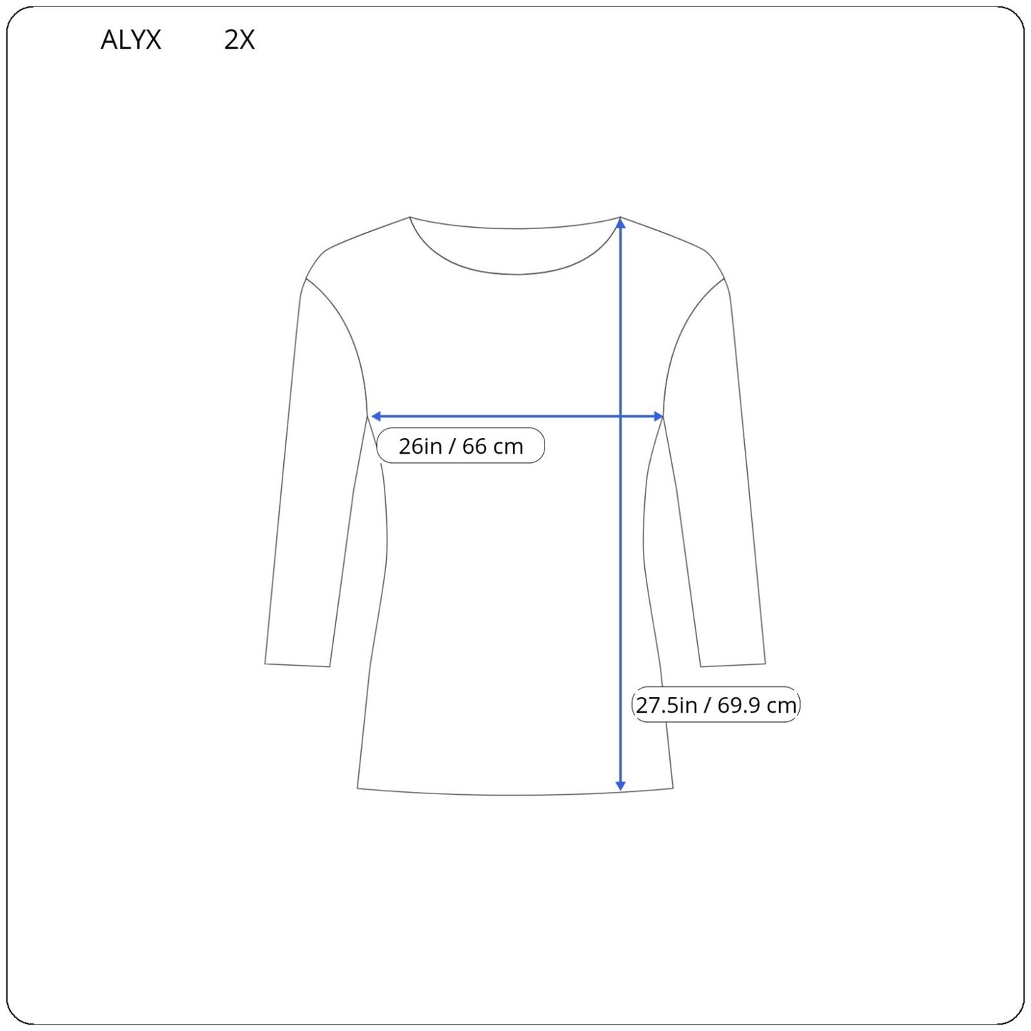 Alyx Womens Top 2X 3/4 Bell Sleeve Black White Squares Polyester On Off Shoulder