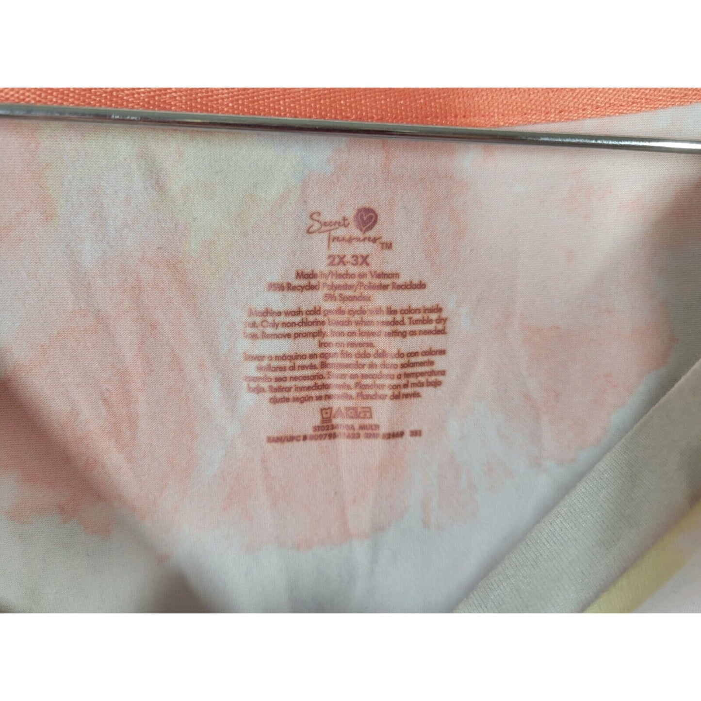 Secret Treasures Womens Pajama Top 2X 3X Plus Gown Pink Tie Dye Be a Nice Human