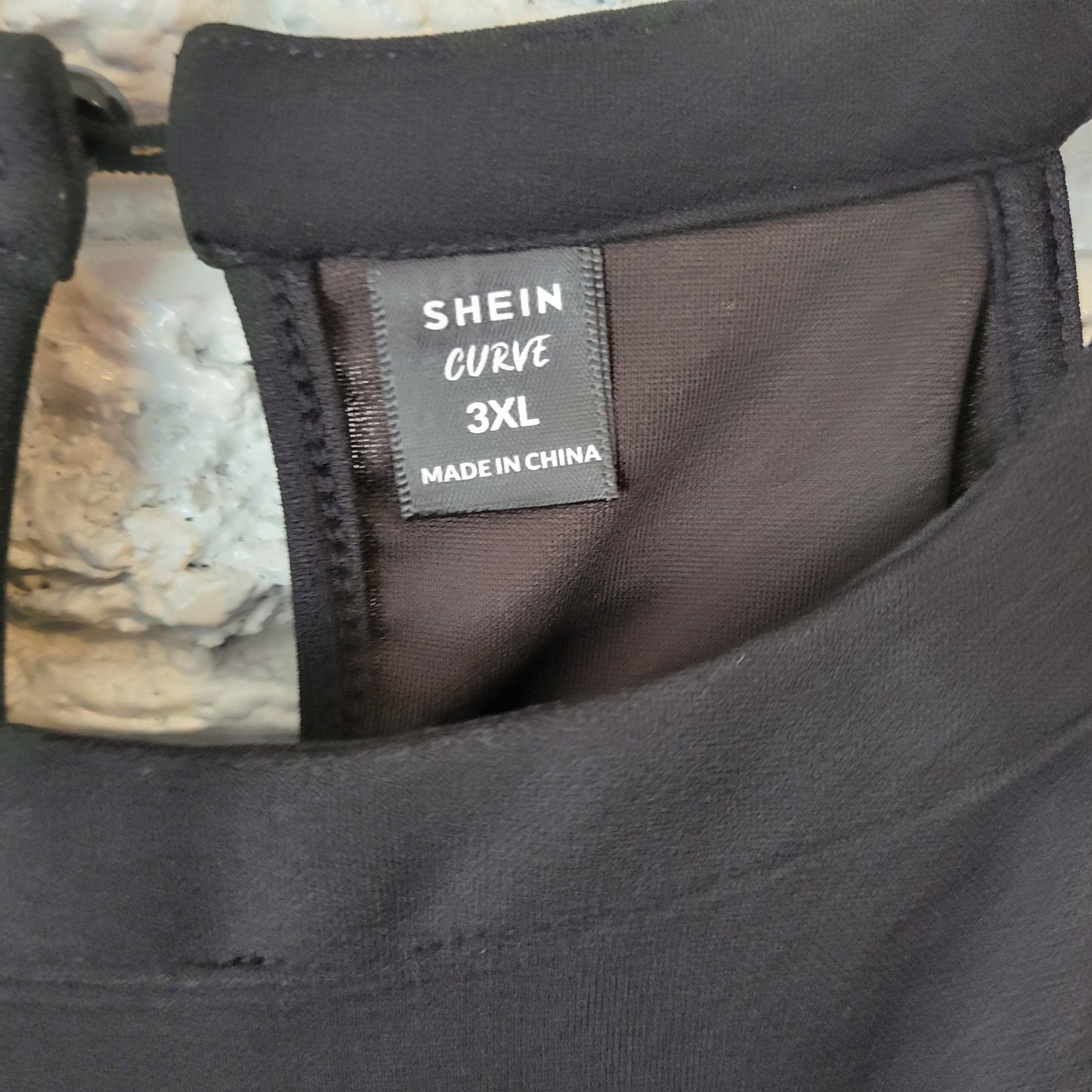 Shein Curve Women Dress 3XL Plus Fit Flare Sleeveless Black Halter Keyhole Back