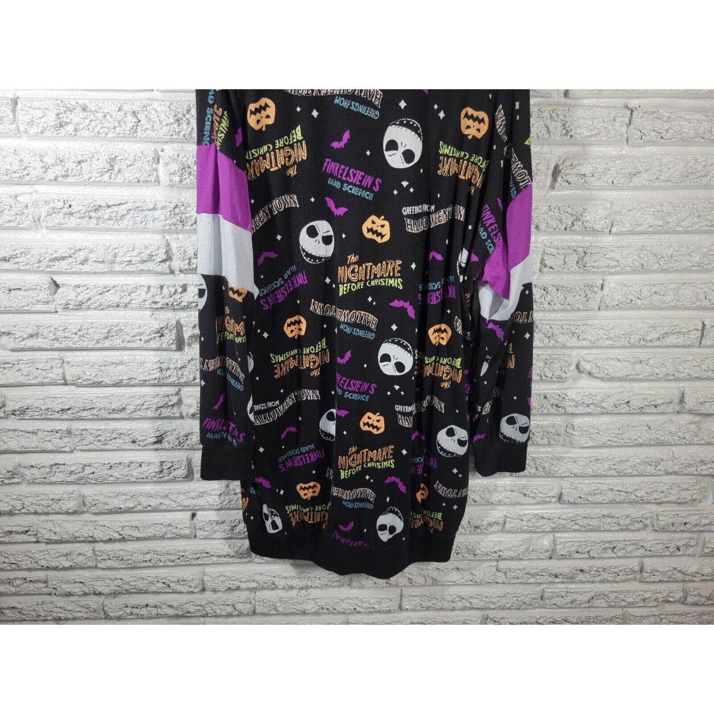 Disney Nightmare Before Christmas Pajama Top XL 16 18 Loungewear Gown Black Knit