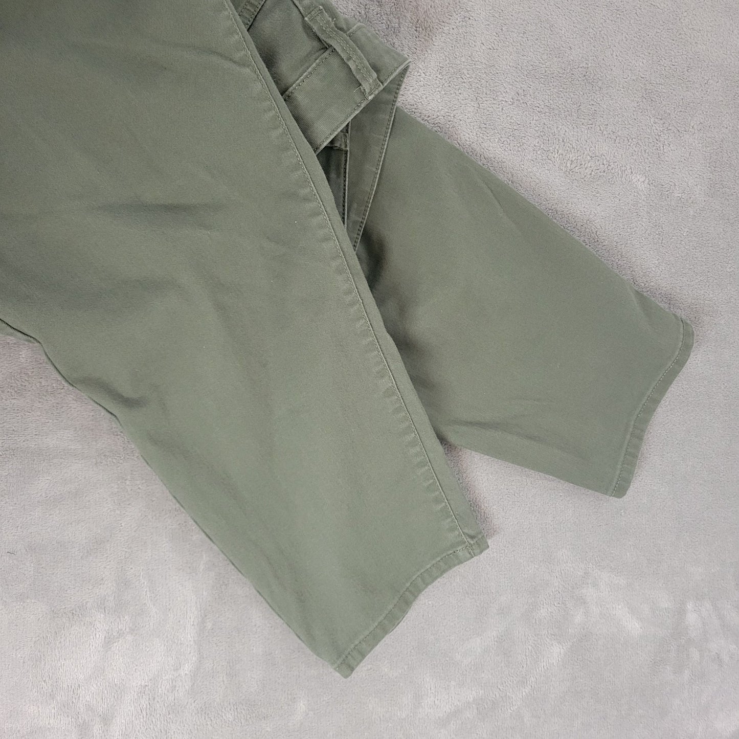 St Johns Bay Womens Jeans 24W Plus Cropped Skinny Leg Green Denim Zip Fly Comfy