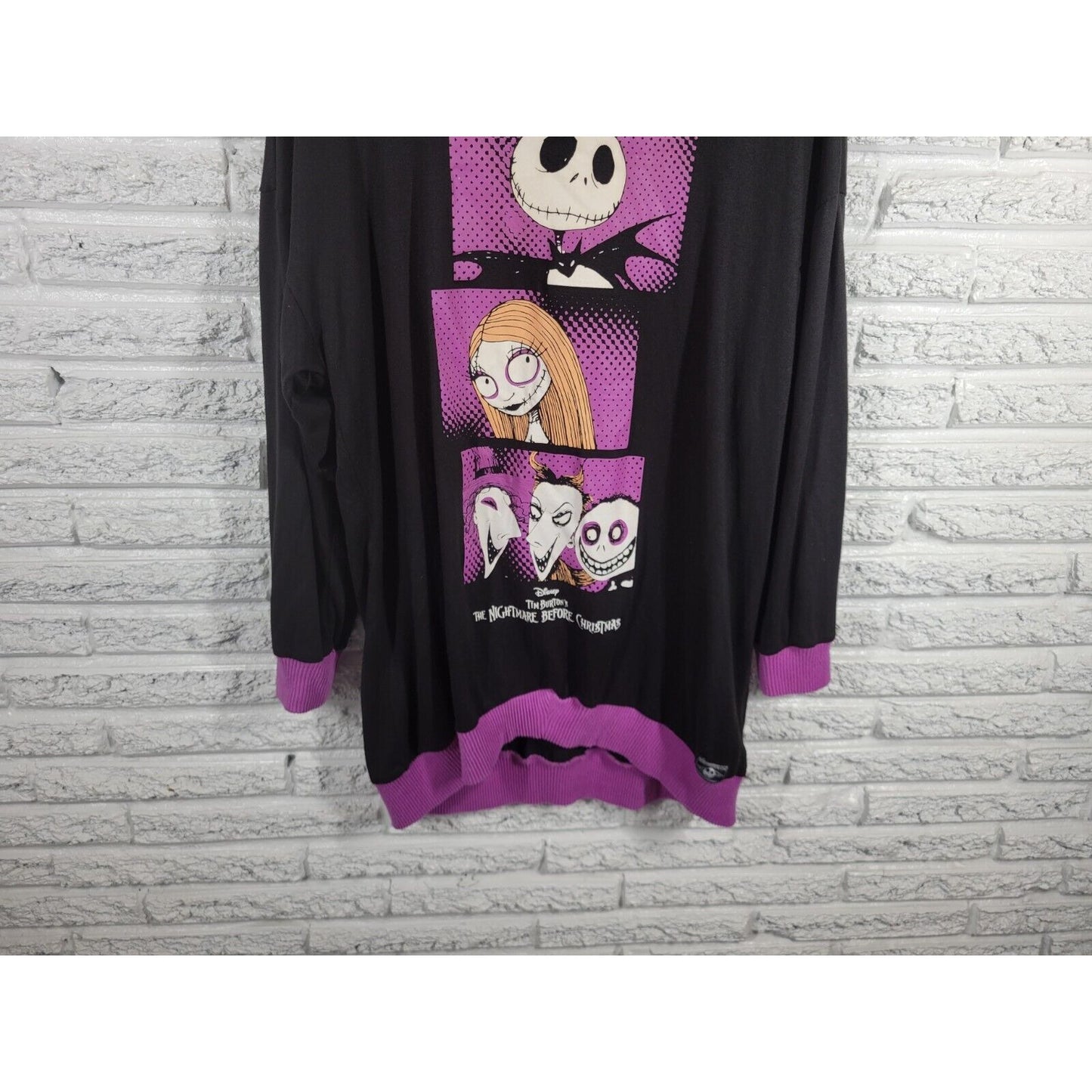 Christmas Disney Nightmare Before Womens Top XL Pajama Loungewear Black