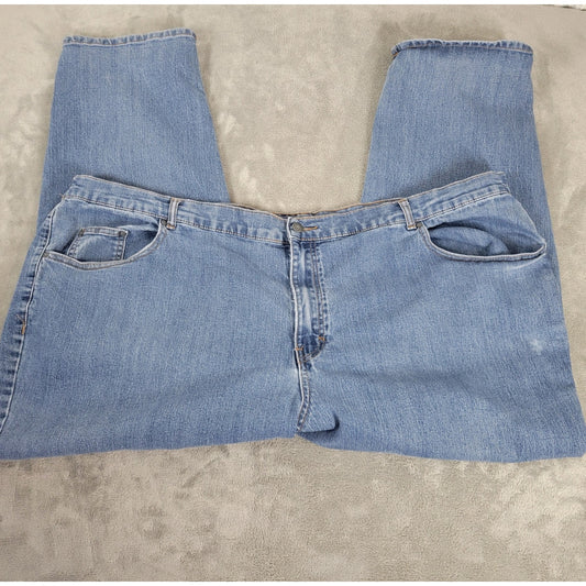 Catherines Right Fit Womens Jeans 30W Plus Straight Leg Medium Blue Curvy Comfy