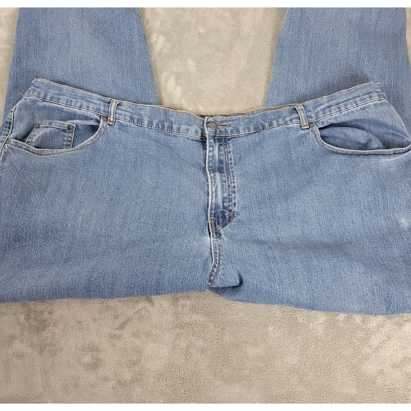 Catherines Right Fit Womens Jeans 30W Plus Straight Leg Medium Blue Curvy Comfy