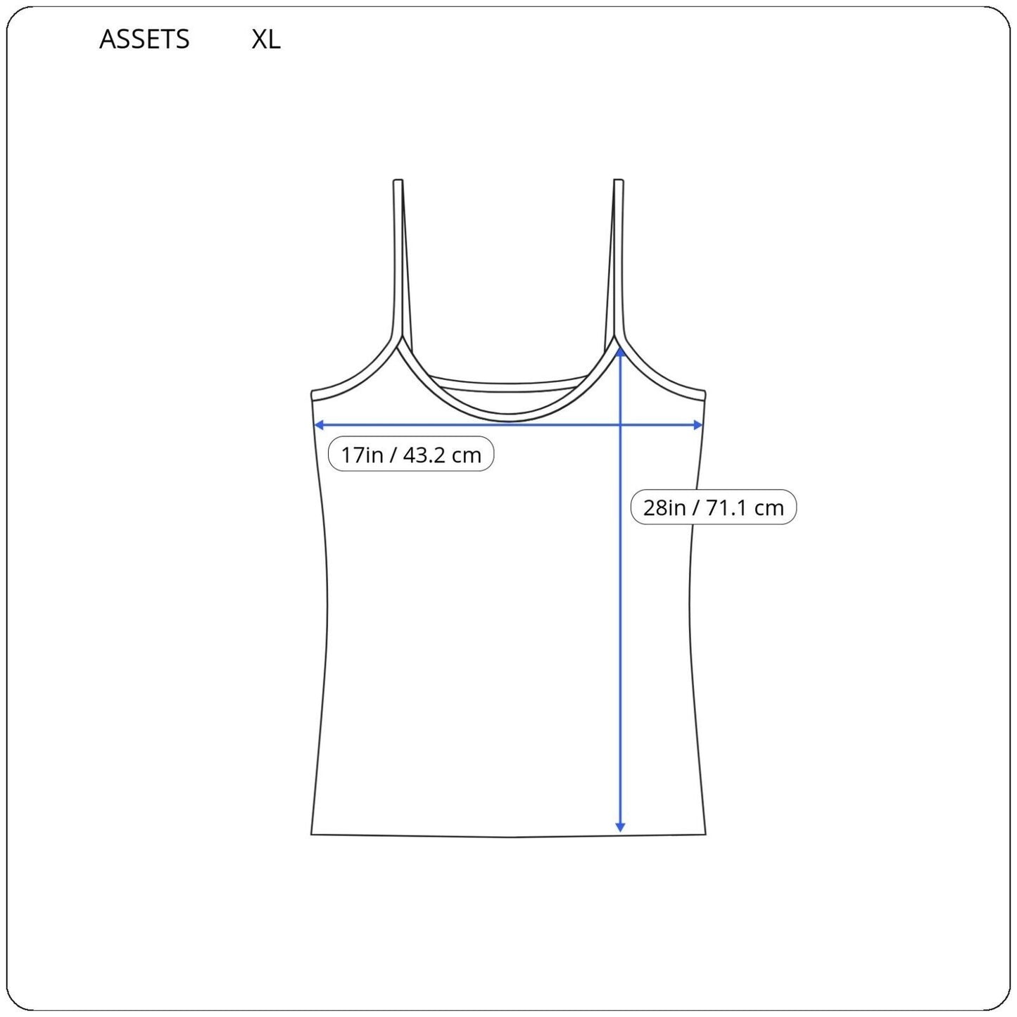 Assets Sara Blakely Spanx Womens Swim Top XL Blue Adjustable Spaghetti Lined Bra