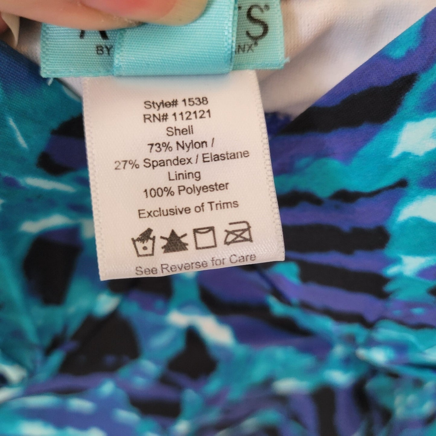Assets Sara Blakely Spanx Womens Swim Top XL Blue Adjustable Spaghetti Lined Bra
