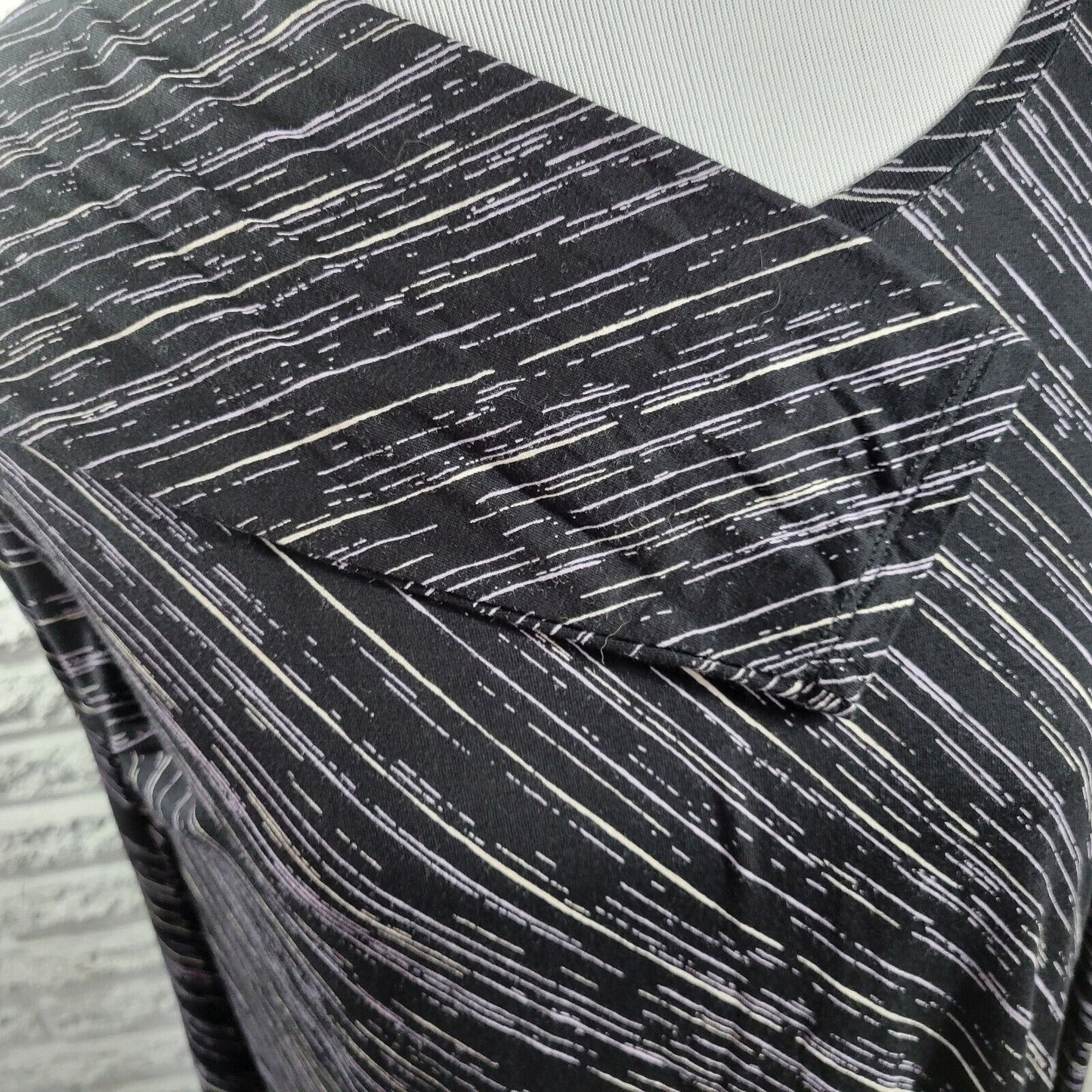 Apt 9 Essentials Womens Top Extra Large XL Black Diagonal Stripe Comfy Casual