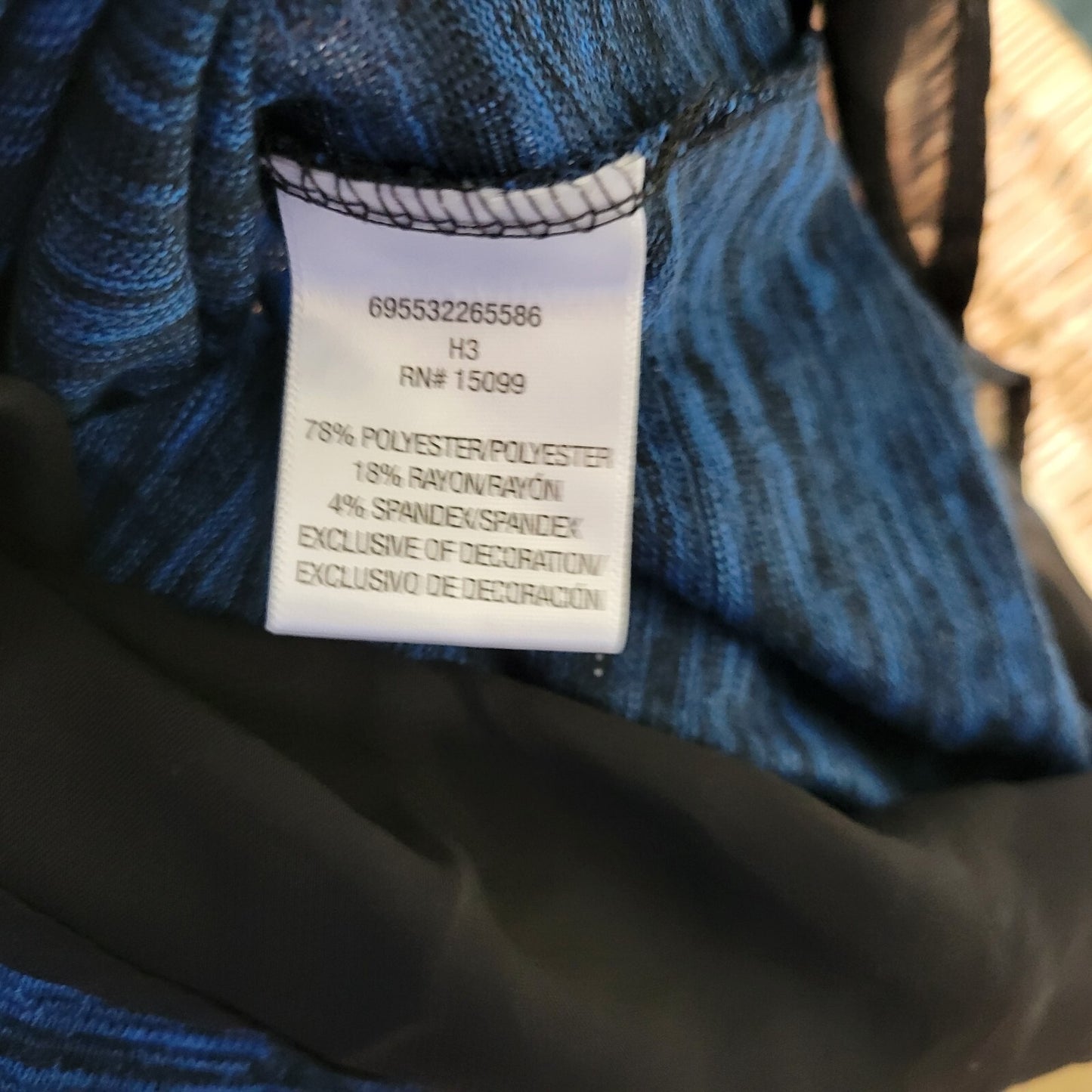 Bongo Womens Top 1X Plus Blue Heather with Necklace Chiffon Hem Knit Poly Blend