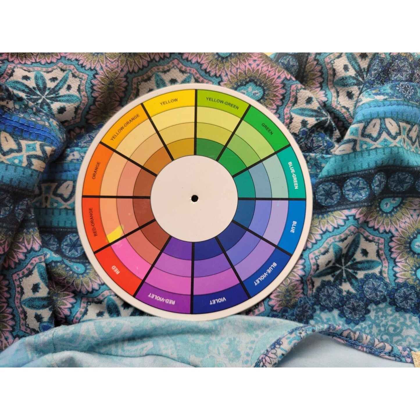 Live Let Live Women Top Extra Large Long Sleeve Blue Geometric Keyhole Casual