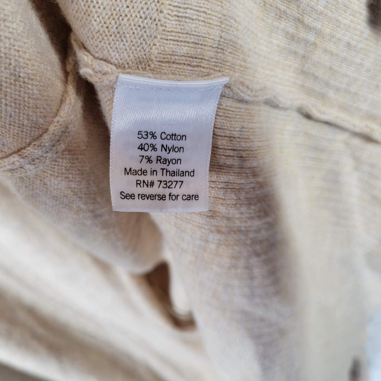 Croft Barrow Womens Sweater 1X Plus Open Knit Beige Lightweight Cotton Blend