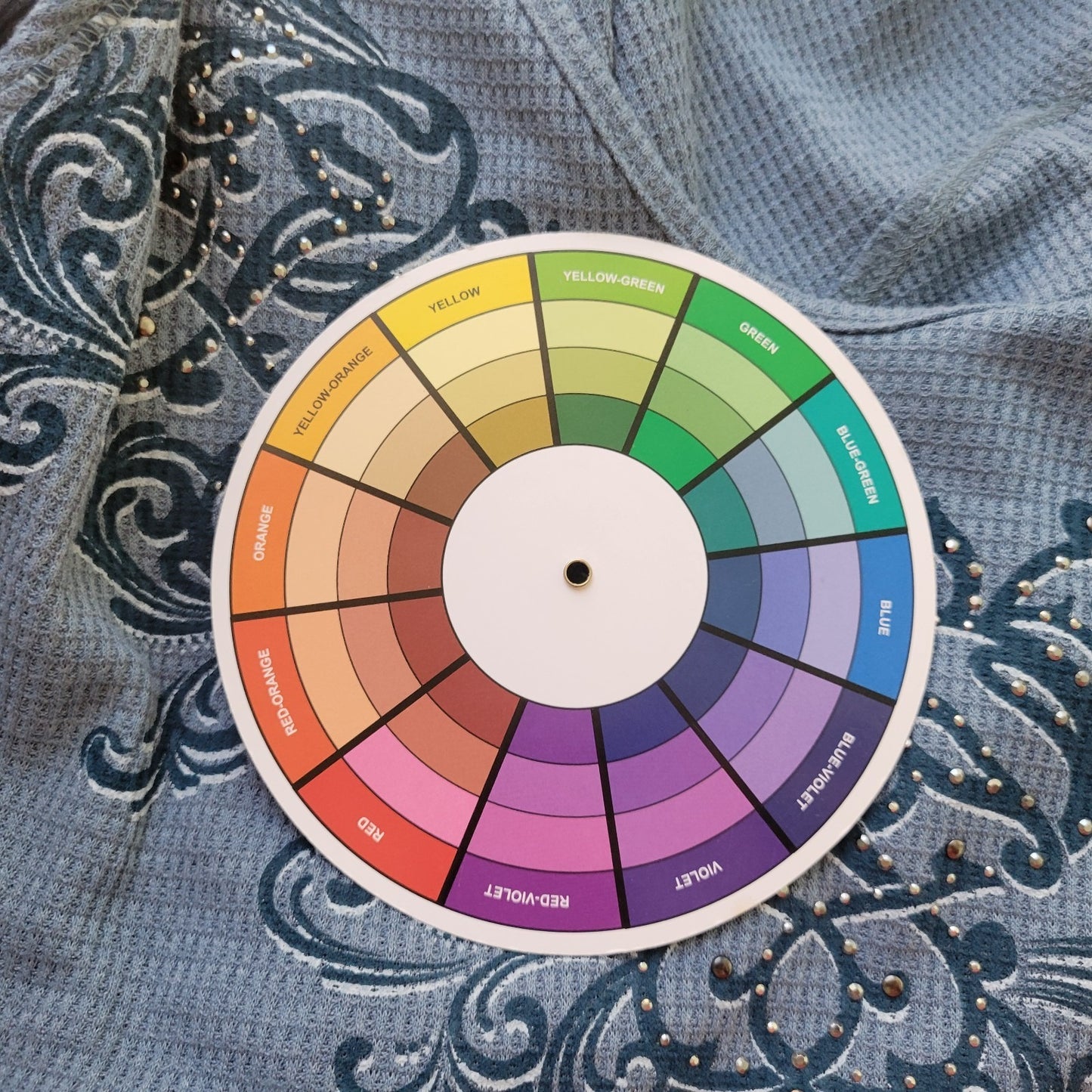 Live Let Live Womens Top XL Waffle Knit Blue Asymmetric Studded Comfy Casual