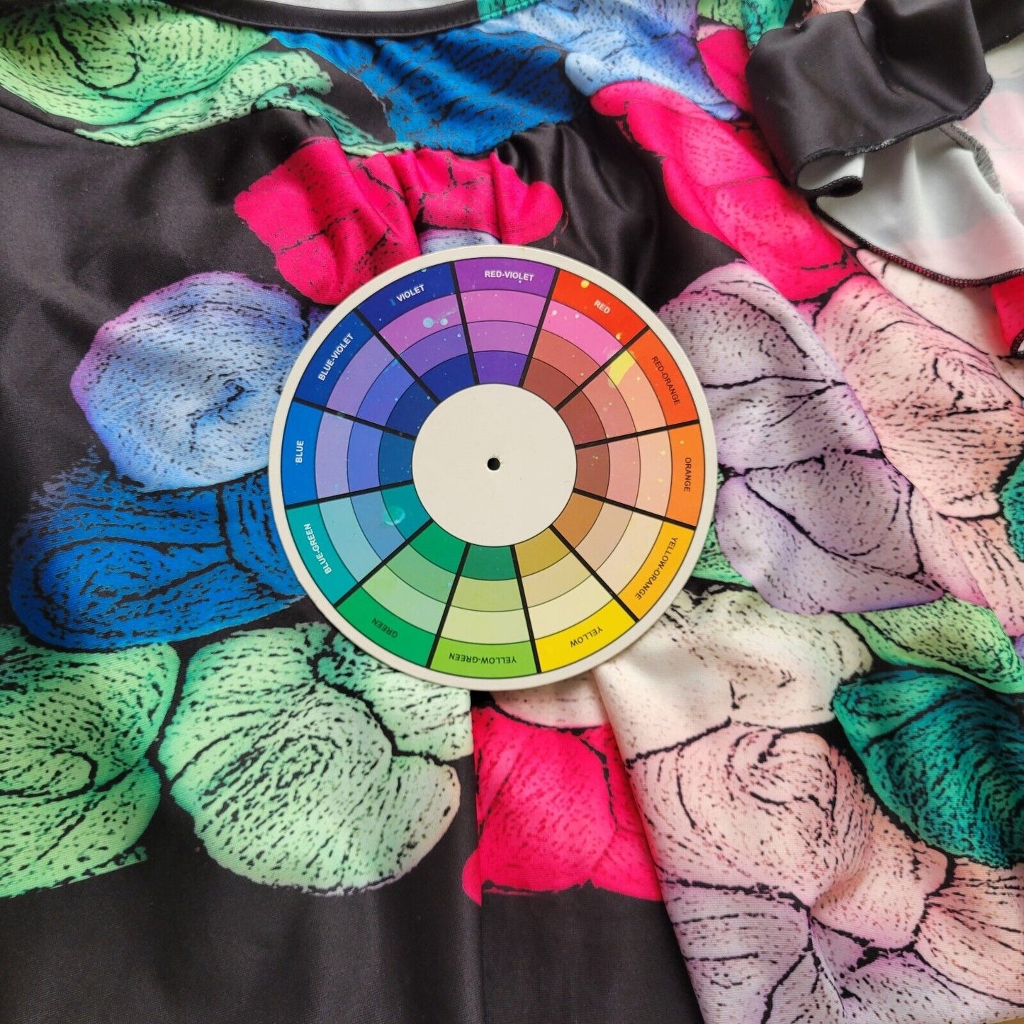 Lily Firmiana Women Dress Extra Large Mini Blue Red Watercolor Cap Ruffle Sleeve