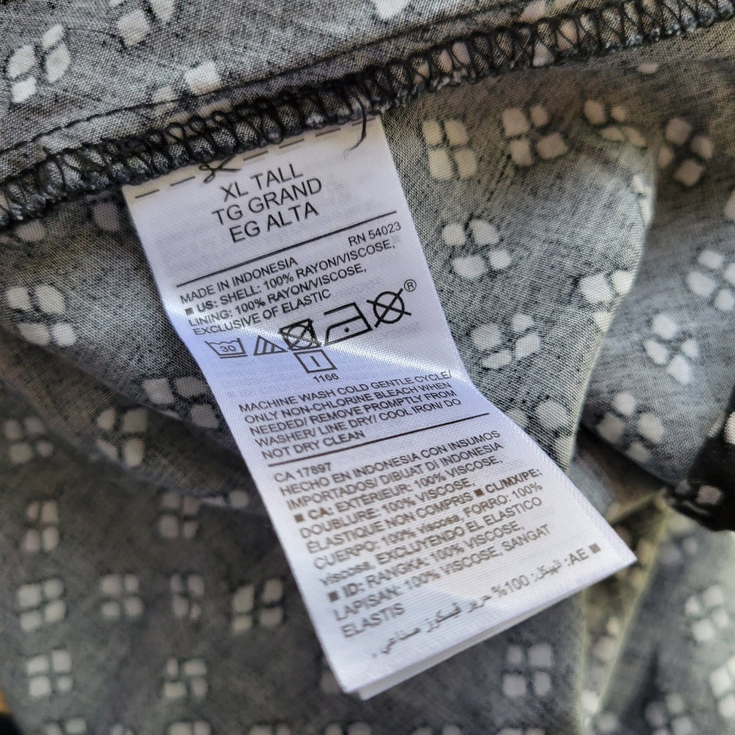 Old Navy Womens Dress XL Tall Slip Mini Black White Geometric Flirty Zip Casual