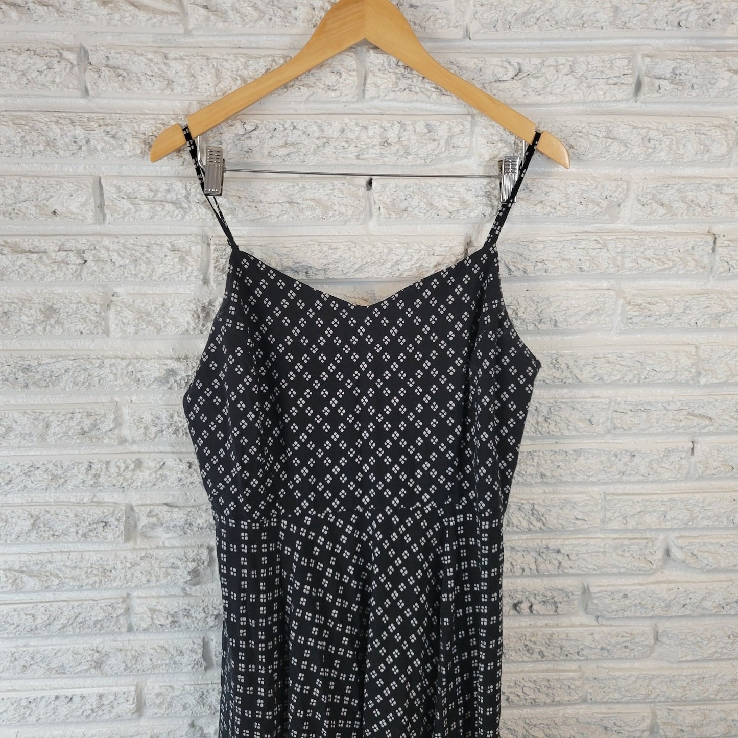 Old Navy Womens Dress XL Tall Slip Mini Black White Geometric Flirty Zip Casual