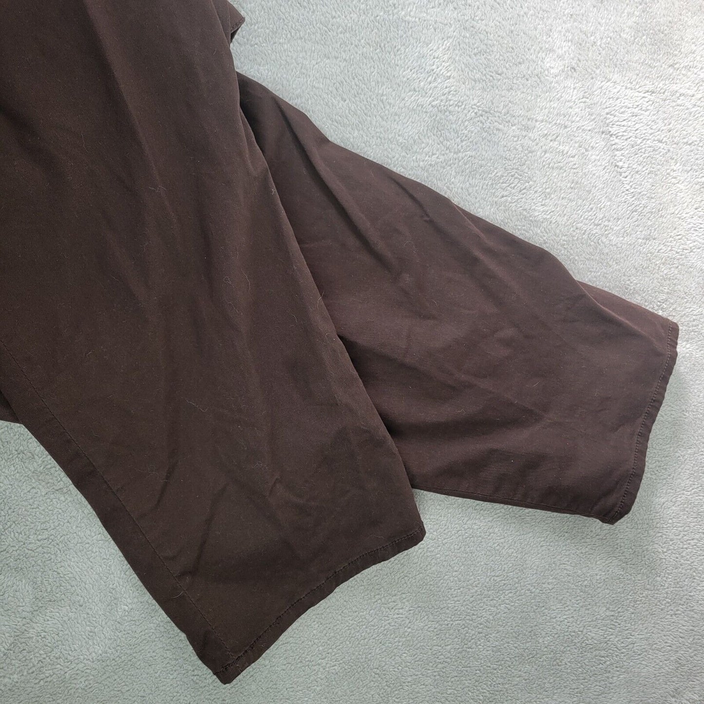Charter Club Womens Pants 20W Plus Cargo Brown Zip Fly Cotton Blend Comfy Casual