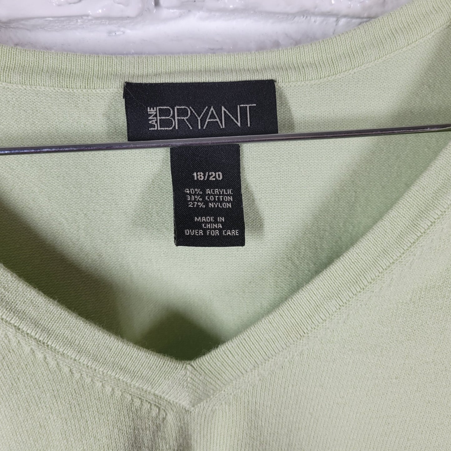 Lane Bryant Womens Top 18 20 Plus Tank Vest Knit Green Soft Stretchy Lightweight