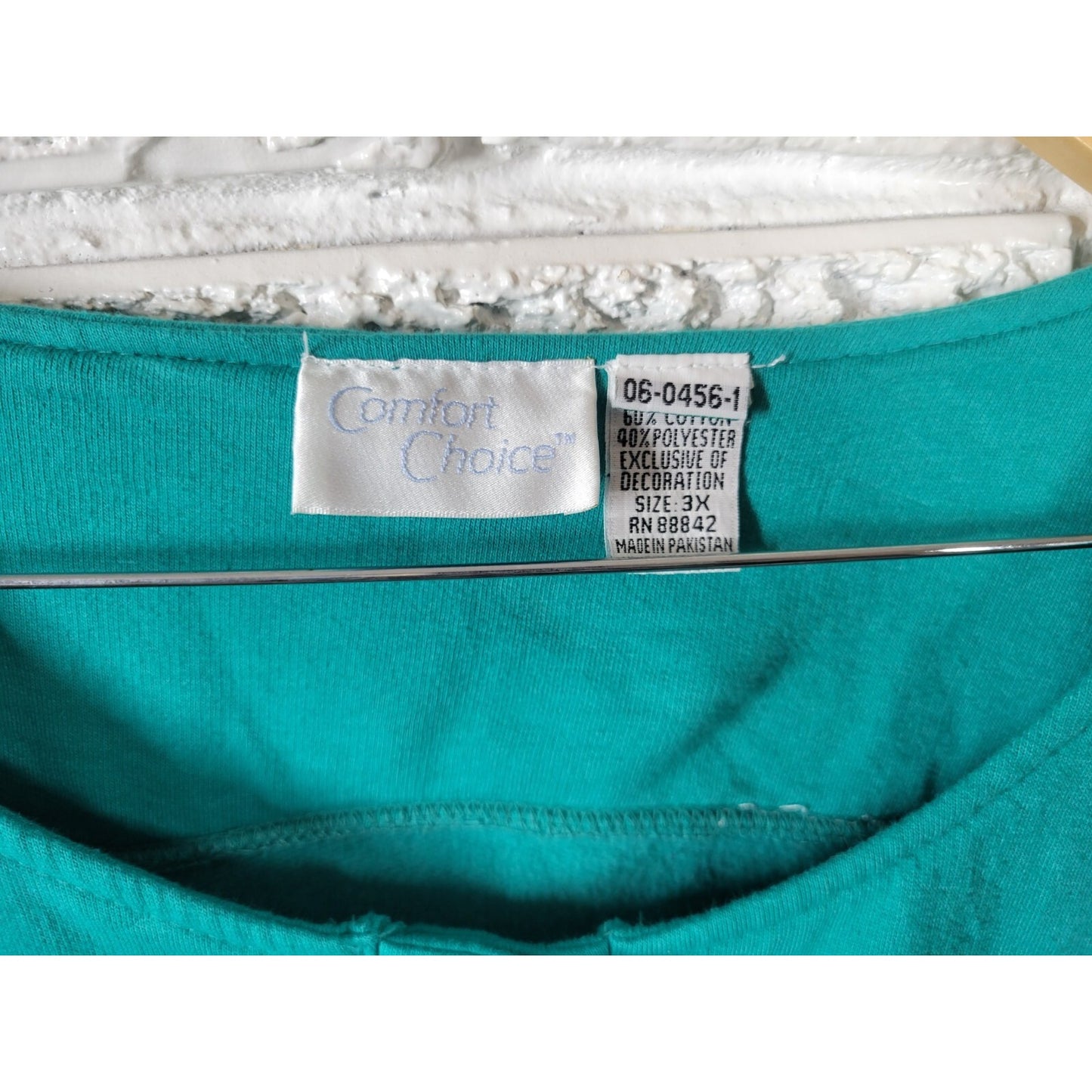 Comfort Choice Women Robe 3X Plus Long Sleeve Green Snap Up Embroider Loungewear
