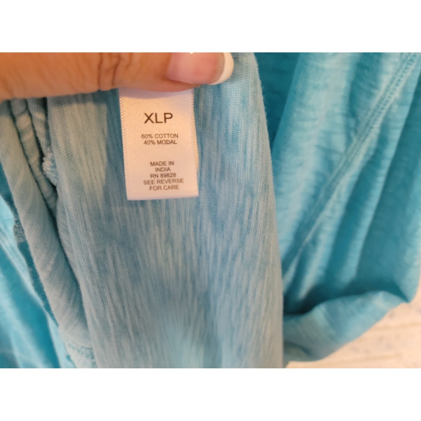 LOGO Lori Goldstein QVC Womens Dress XLP Mini Short Sleeve Blue Heather Pockets