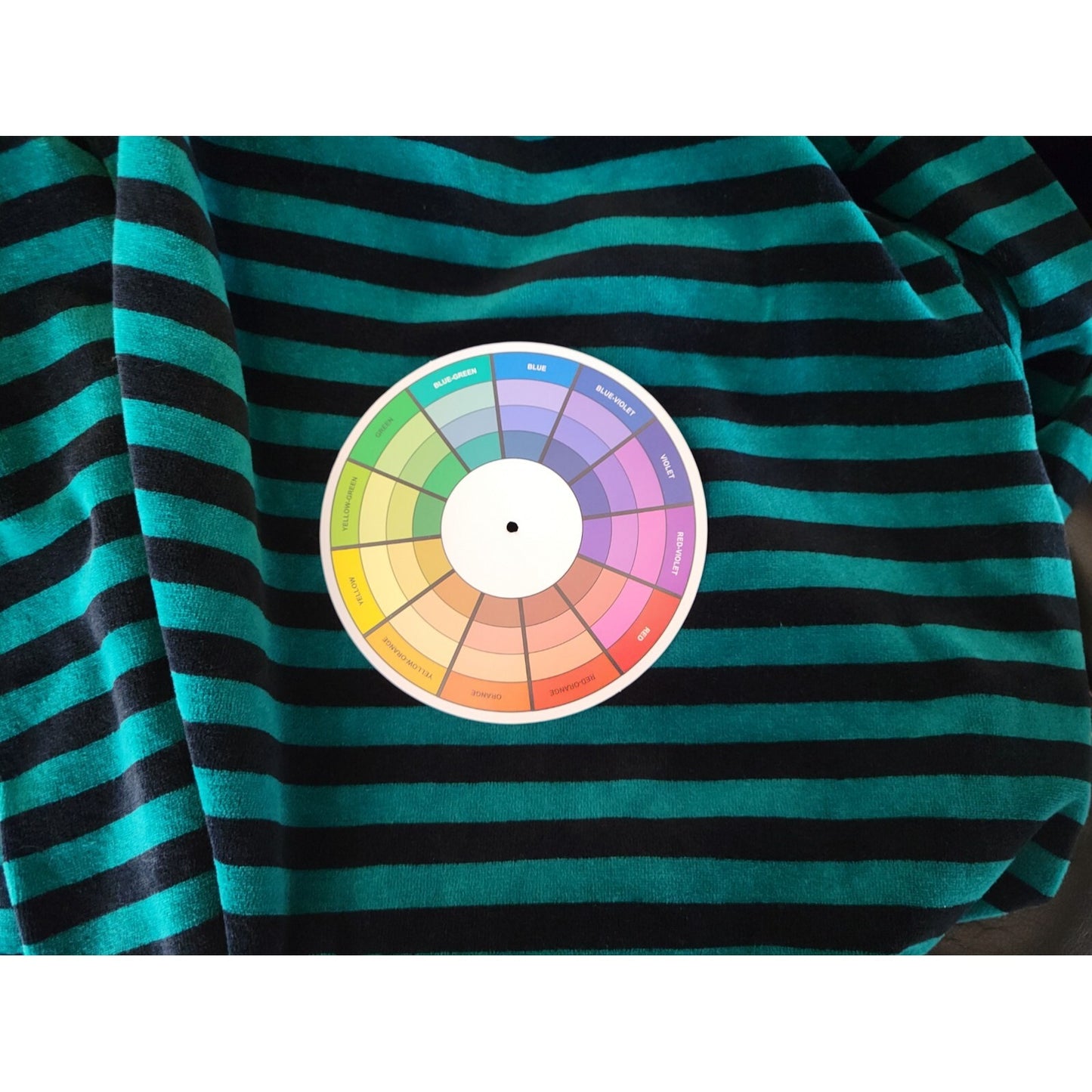 Sag Harbor Women Sweater XL Pullover Collar Green Stripe Velour 3/4 Sleeve Comfy