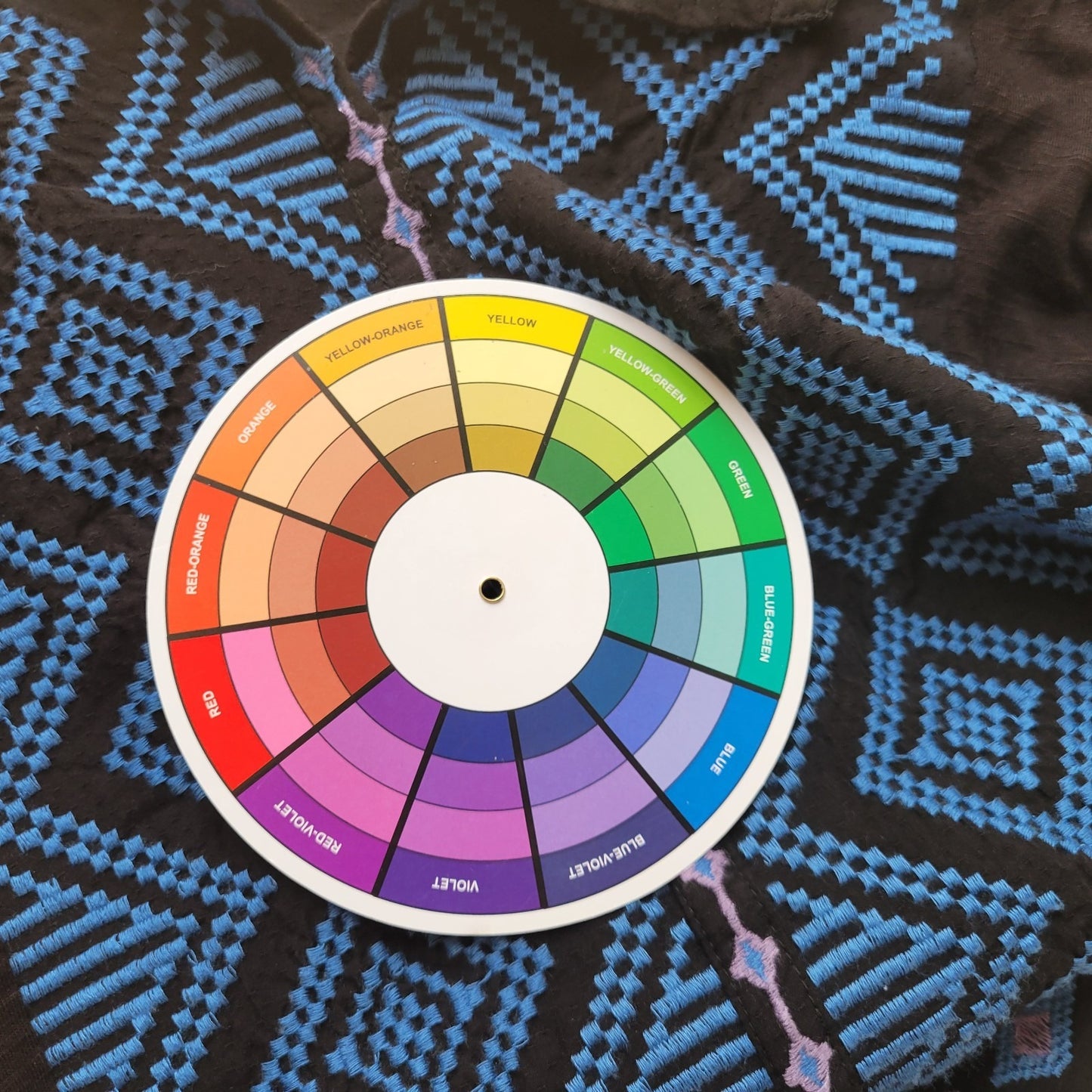 Lucky Brand Womens Top 3X Plus Tunic Roll Tab Sleeve Blue Geometric Embroidered