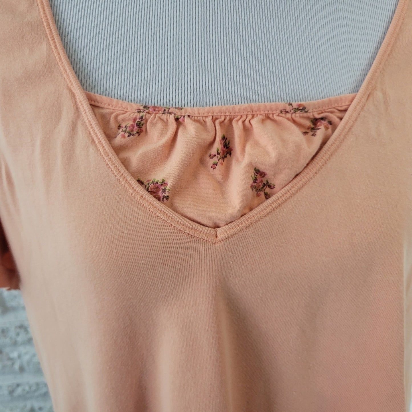 Venezia Womens Top 18 20 Plus Short Sleeve Orange Floral Cotton Casual Comfy