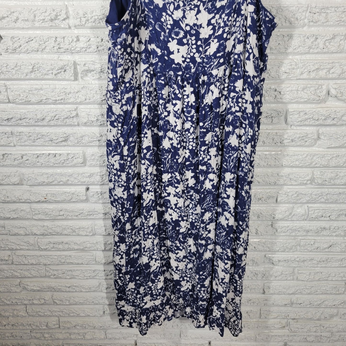 GH Bass Co Womens Dress XXL Plus Slip Midi Blue Adjustable Spaghetti Lined