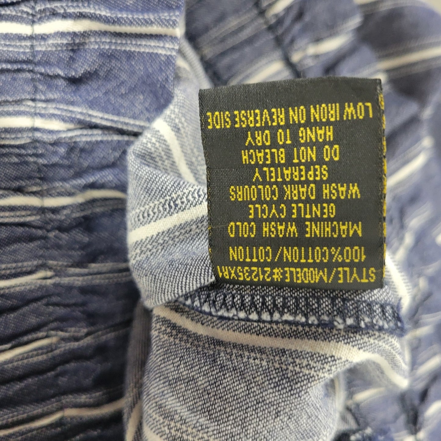 Taxi Womens Pants 2X Plus Paper Bag Blue White Stripe Cotton Belt Cuffed Comfy