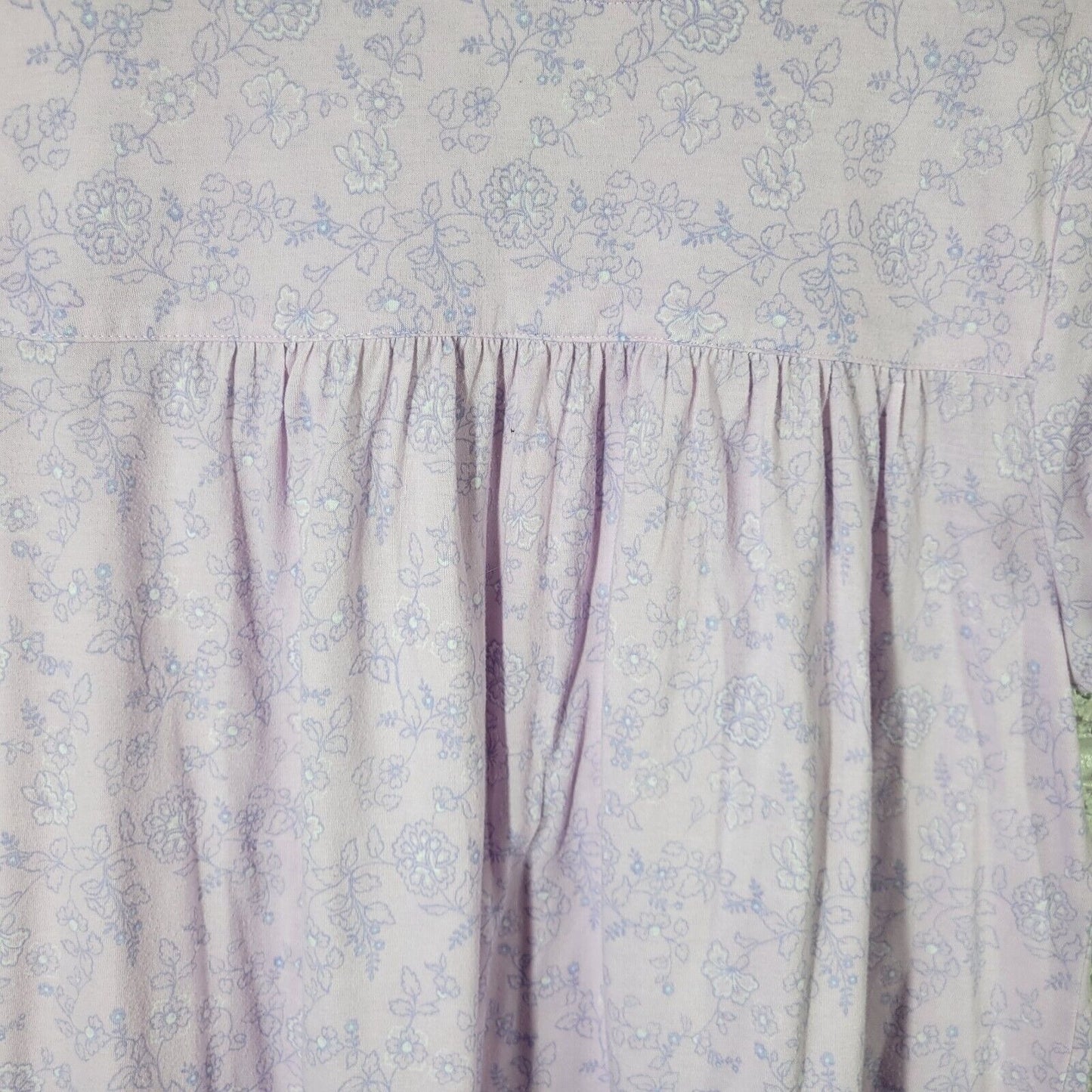 Croft Barrow Women Nightgown XL Lavender Floral Lace Trim Lightweight Loungewear