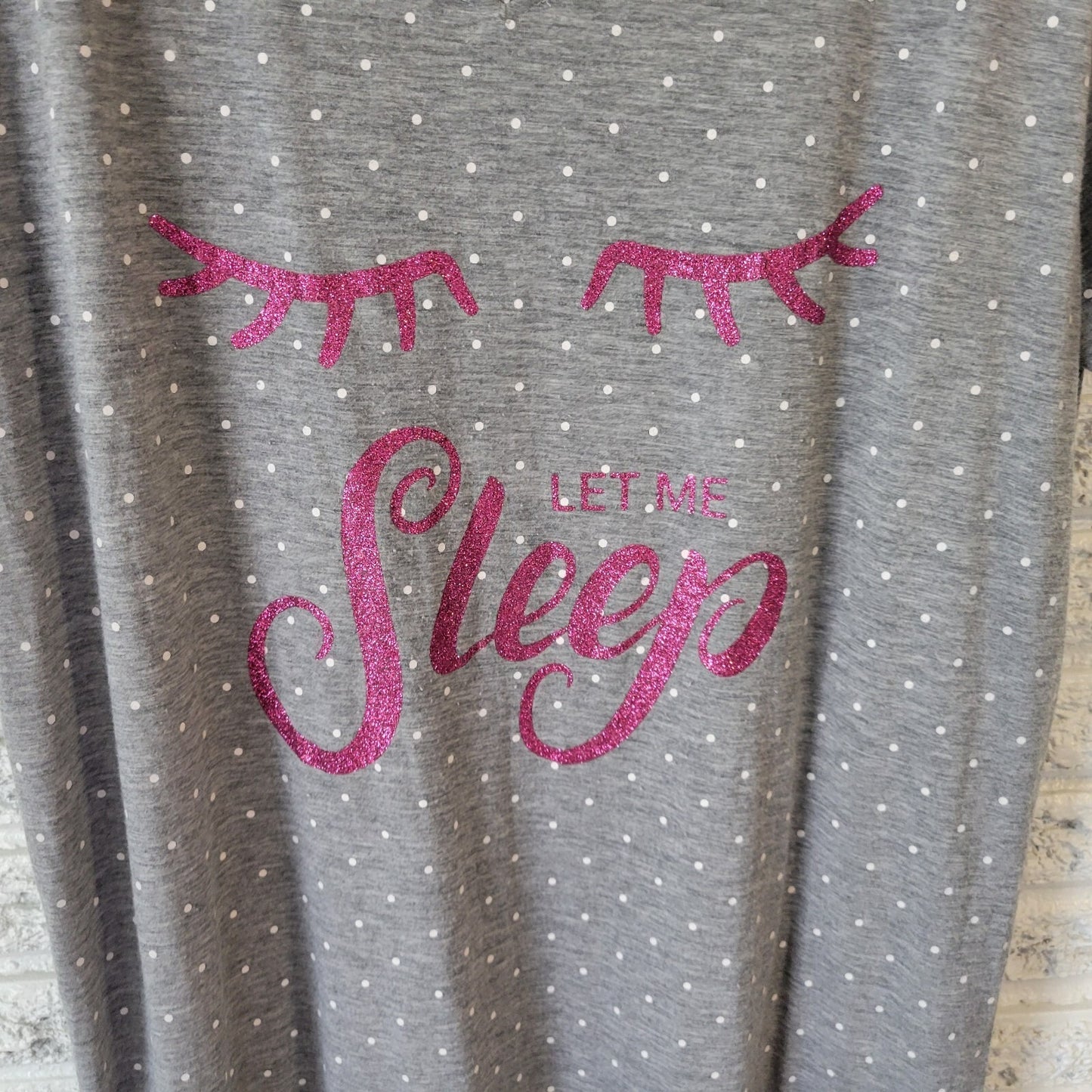 Daisy Fuentes Womens Nightgown 1X Plus Sleep Pajama Top Gray Glitter Lightweight