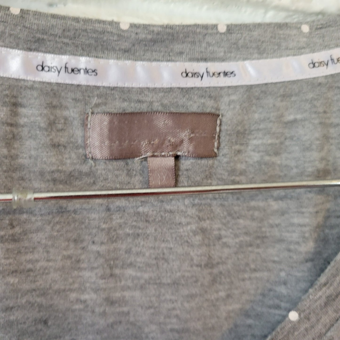 Daisy Fuentes Womens Nightgown 1X Plus Sleep Pajama Top Gray Glitter Lightweight