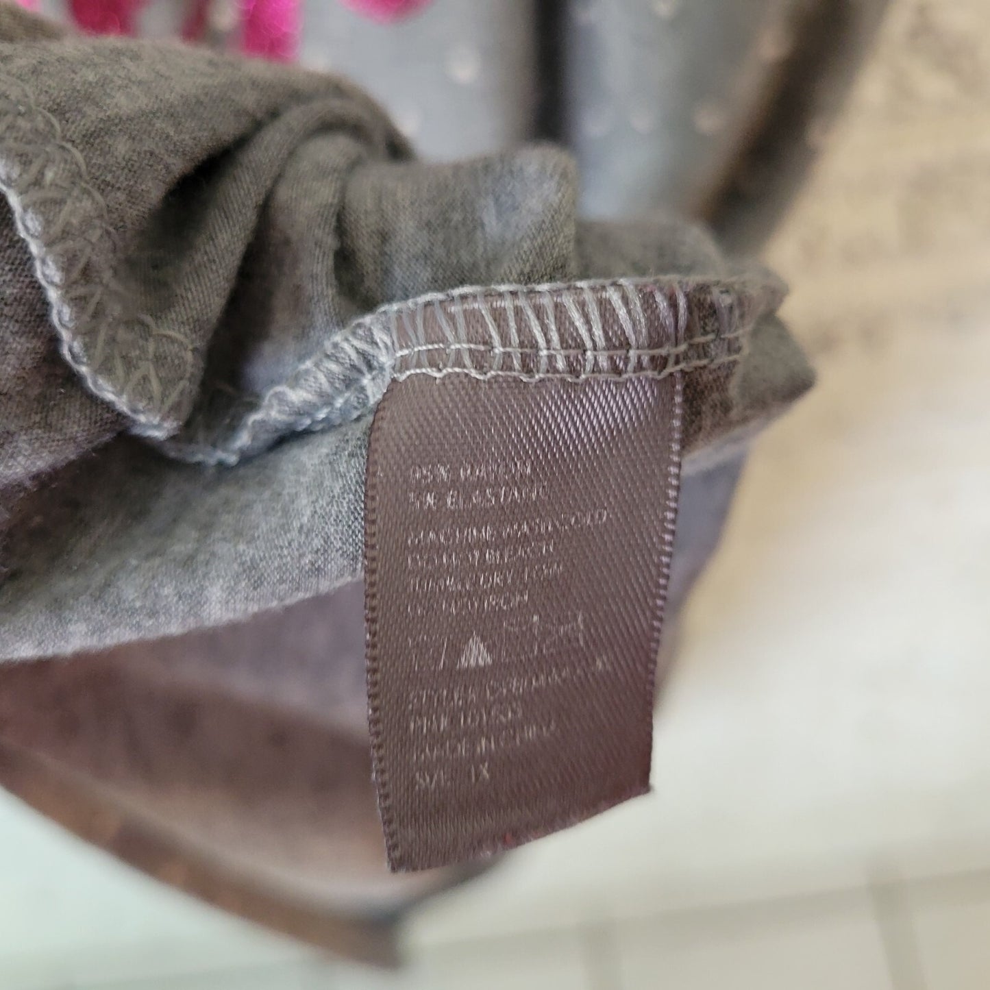 Daisy Fuentes Womens Nightgown 1X Plus Sleep Pajama Top Gray Glitter Lightweight