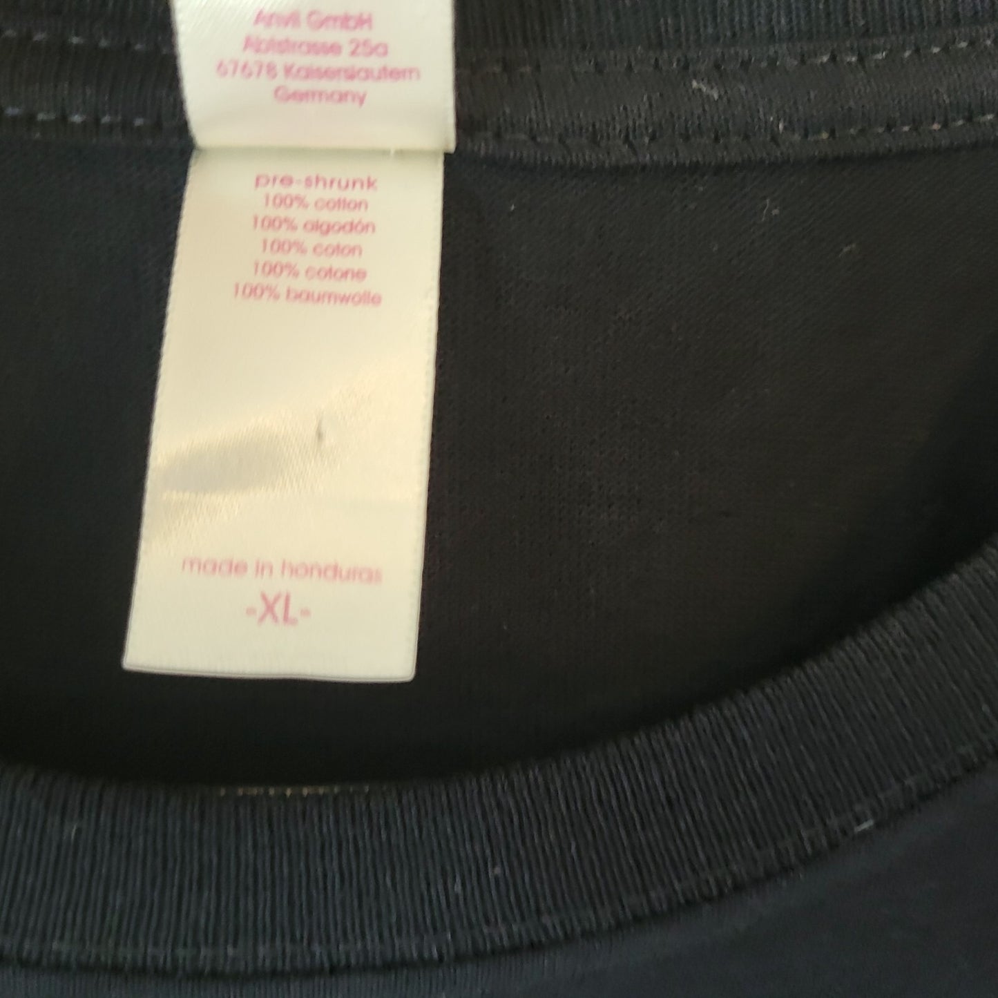 Live Simply Laugh Often Wine A Lot Womens Top XL Tee Black Studded Funny Cotton