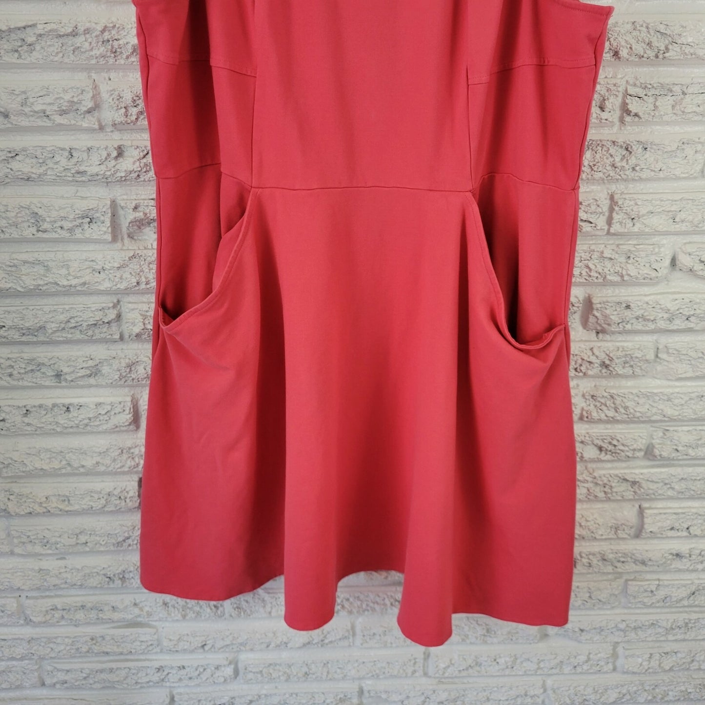 Maurices Womens Dress 3 3X Plus Fit Flare Sleeveless Casual Pockets Coral Pink