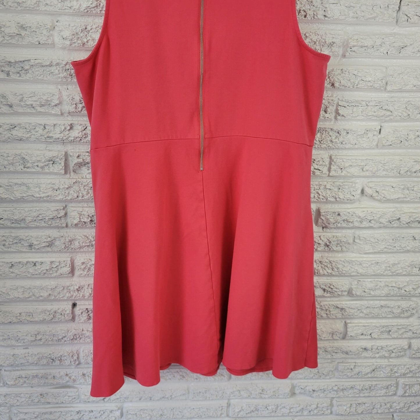 Maurices Womens Dress 3 3X Plus Fit Flare Sleeveless Casual Pockets Coral Pink