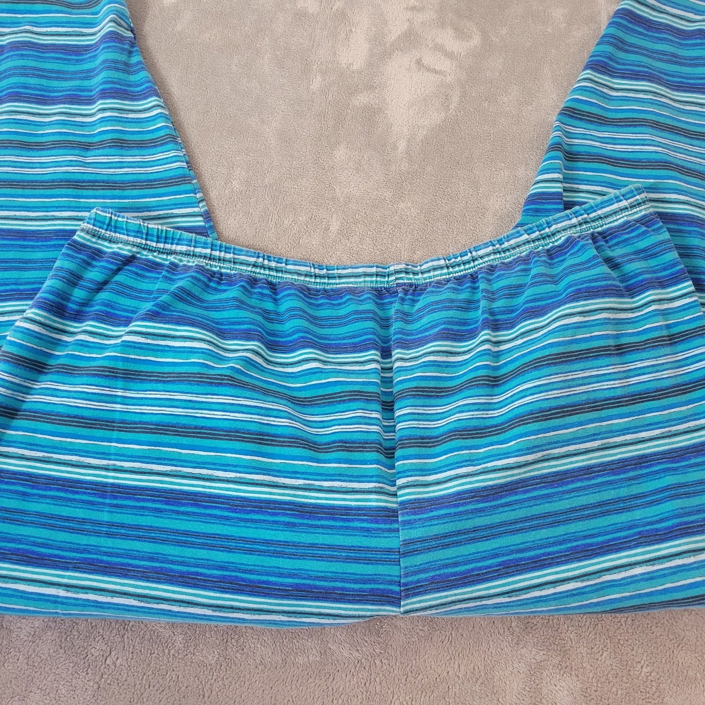 Dreams Co Womens Pants 4X 34 36 Plus Jogger Blue Stripe Lounge Comfy Pull On