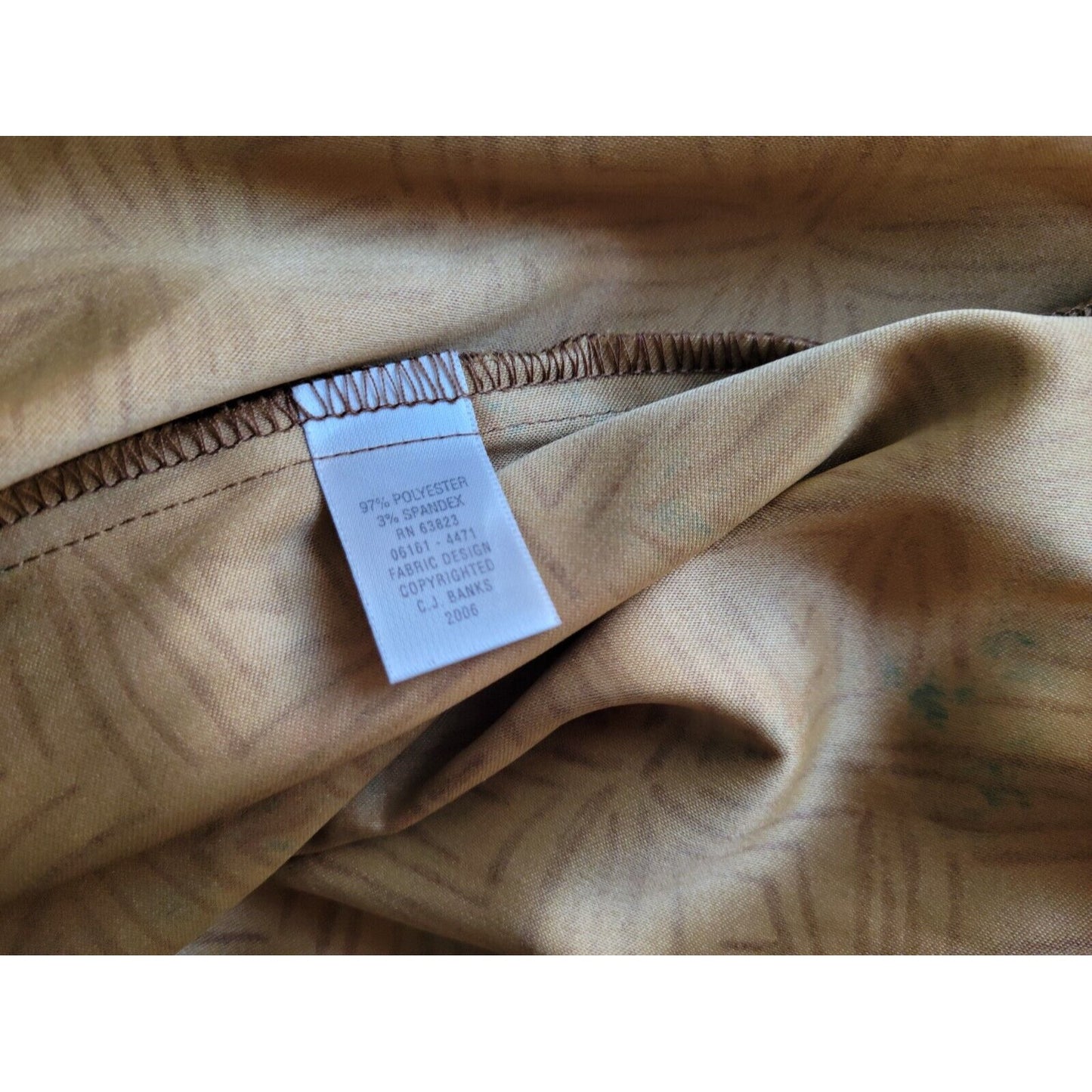 CJ Banks Womens Skirt 22W Plus Pencil Straight Brown Geometric Poly Blend